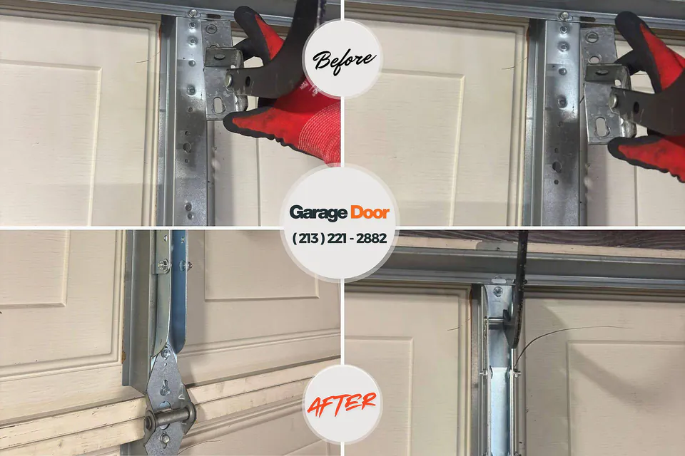 Before and after: garage door repair Carpinteria, CA